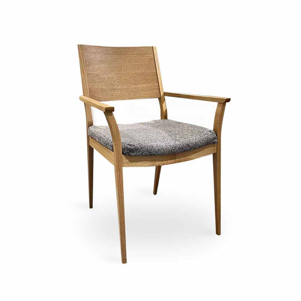 WOODEN GREY ARM CHAIR