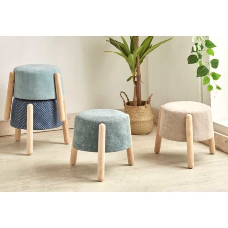 Live A Life Home - NATURAL SIGNATURE FABRIC STOOL (SHOWROOM