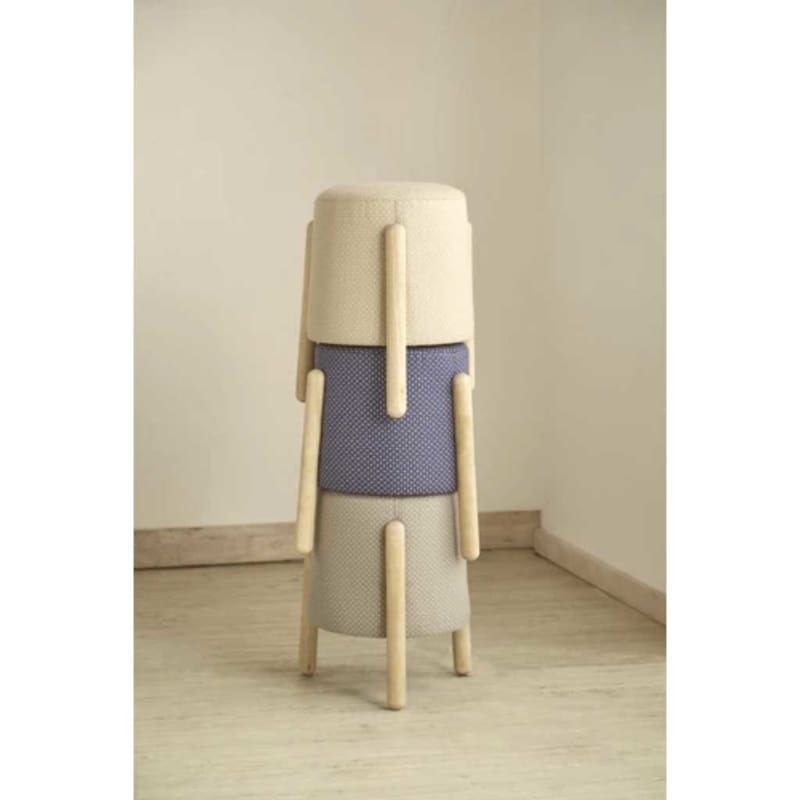 Live A Life Home - NATURAL SIGNATURE FABRIC STOOL (SHOWROOM