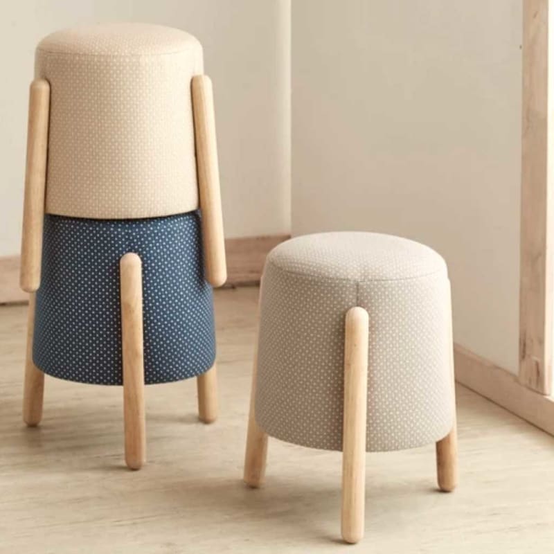 Live A Life Home - NATURAL SIGNATURE FABRIC STOOL (SHOWROOM